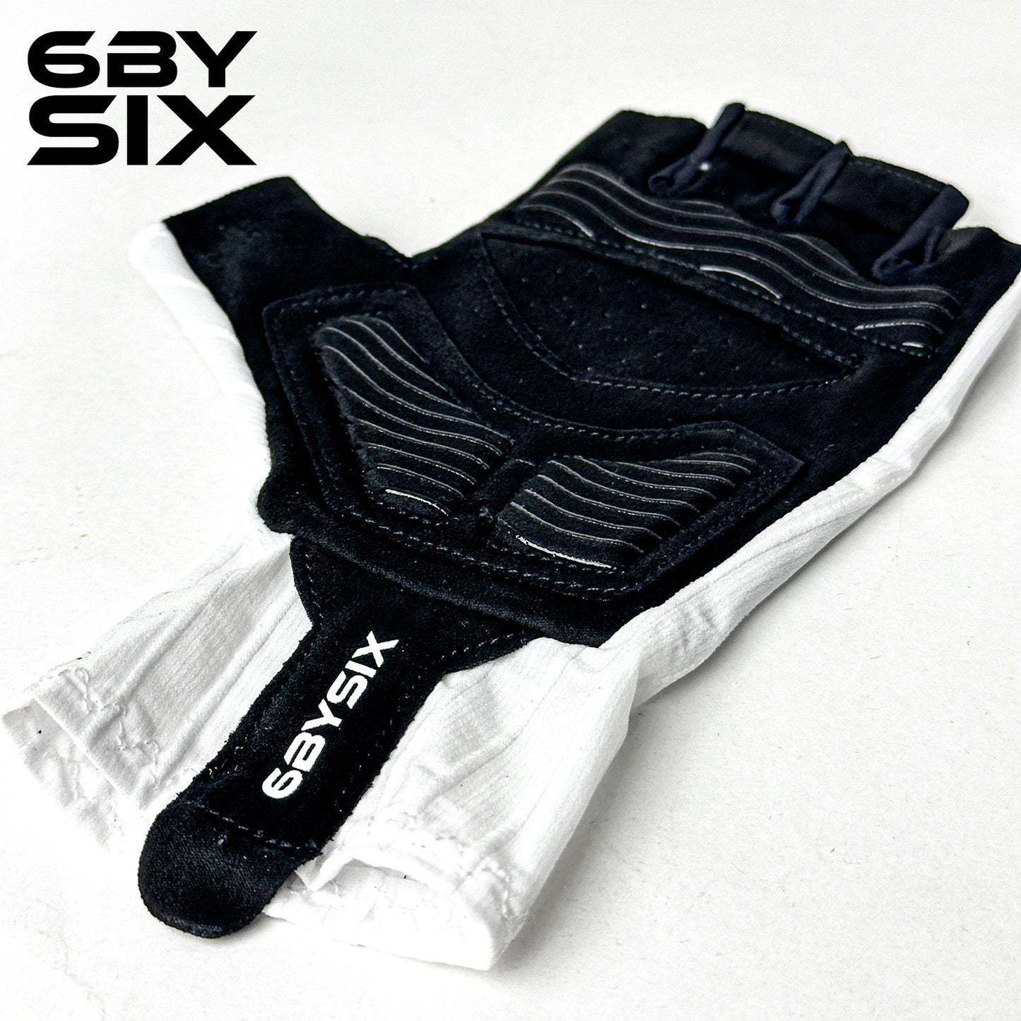 6bySix White Bicycle Gloves - M97