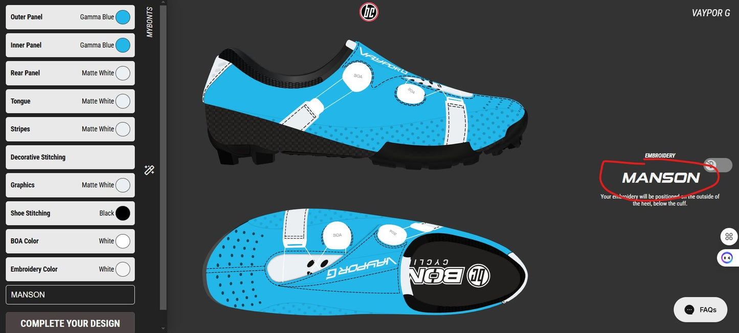 Bont SEMI-CUSTOM Vaypor G LI2 Gravel Shoes
