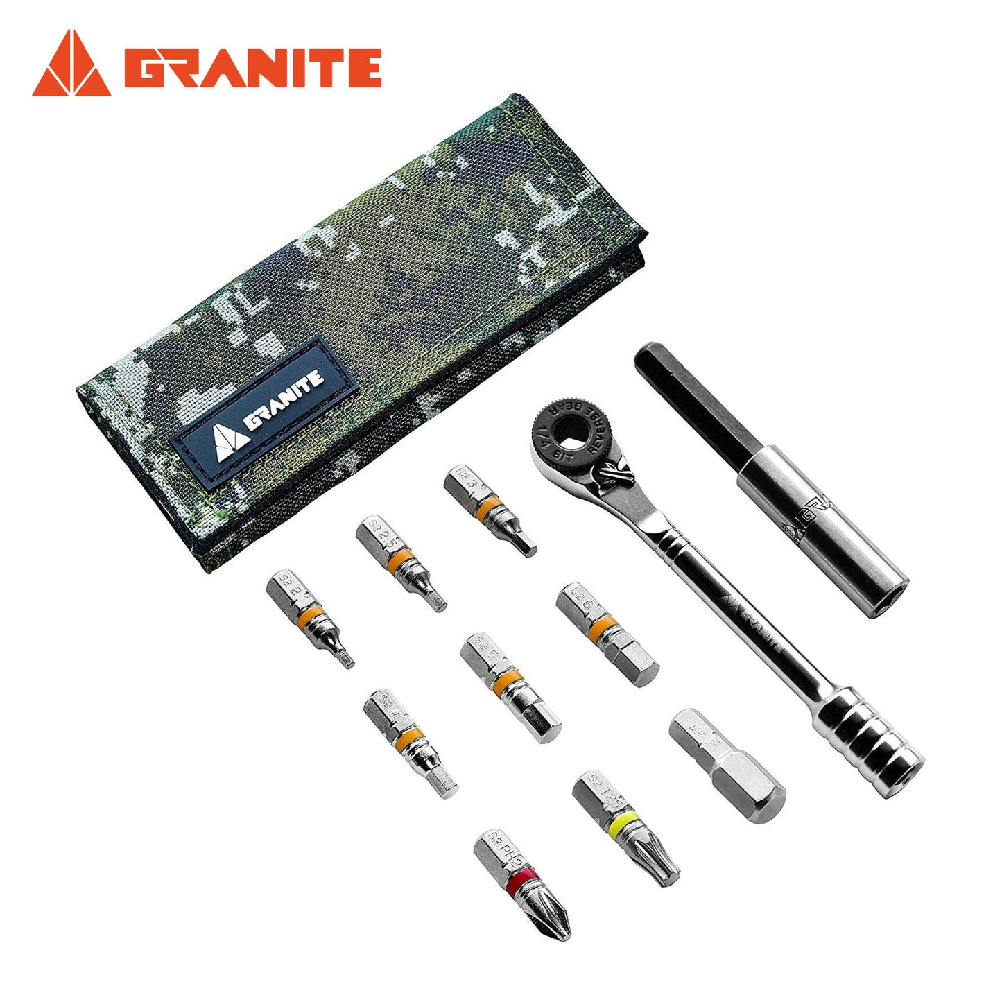 Granite Rocknroll Mini Ratchet Tool Kit - Green Camo