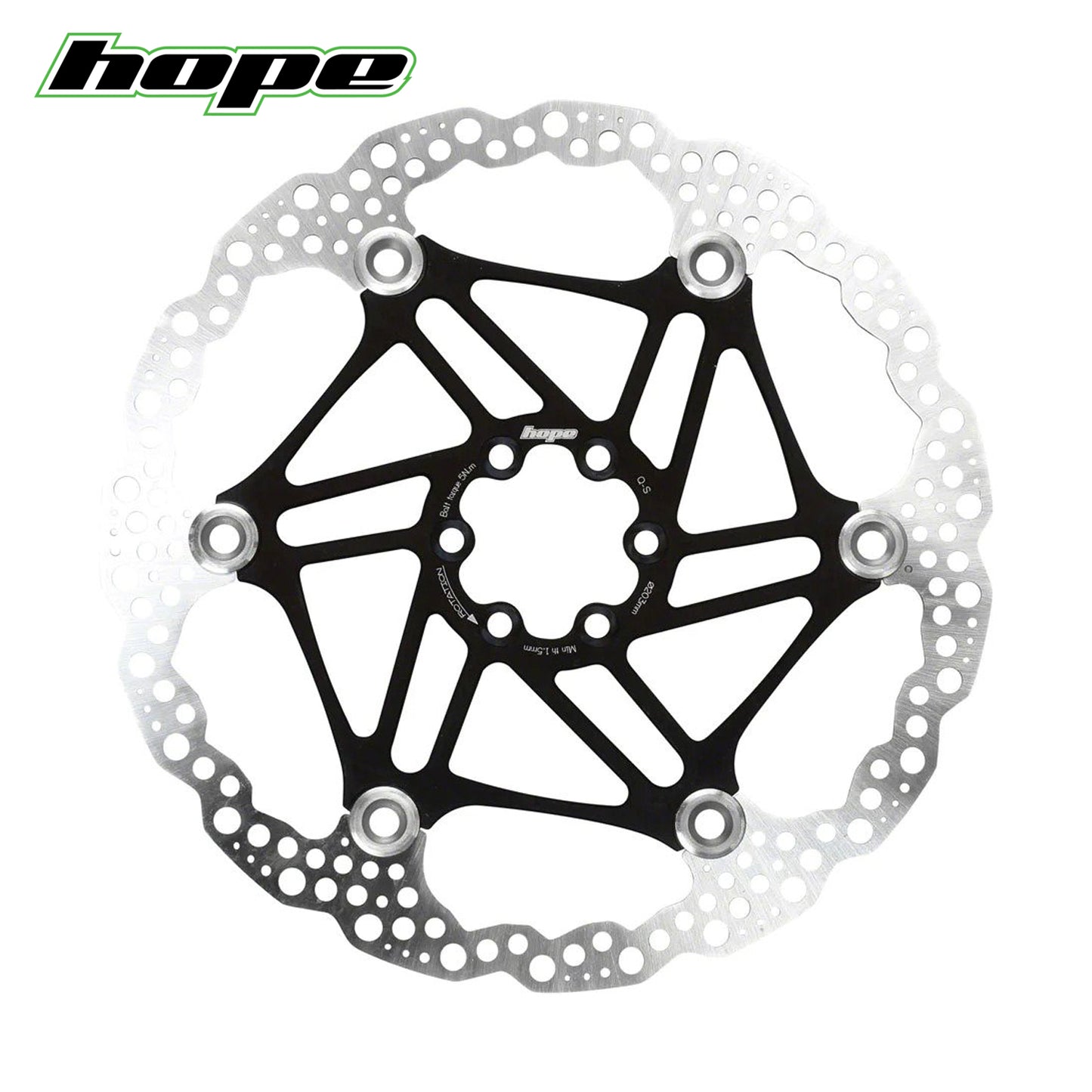 Hope Floating Disc Brake Rotor 6-Bolts - Black 203mm