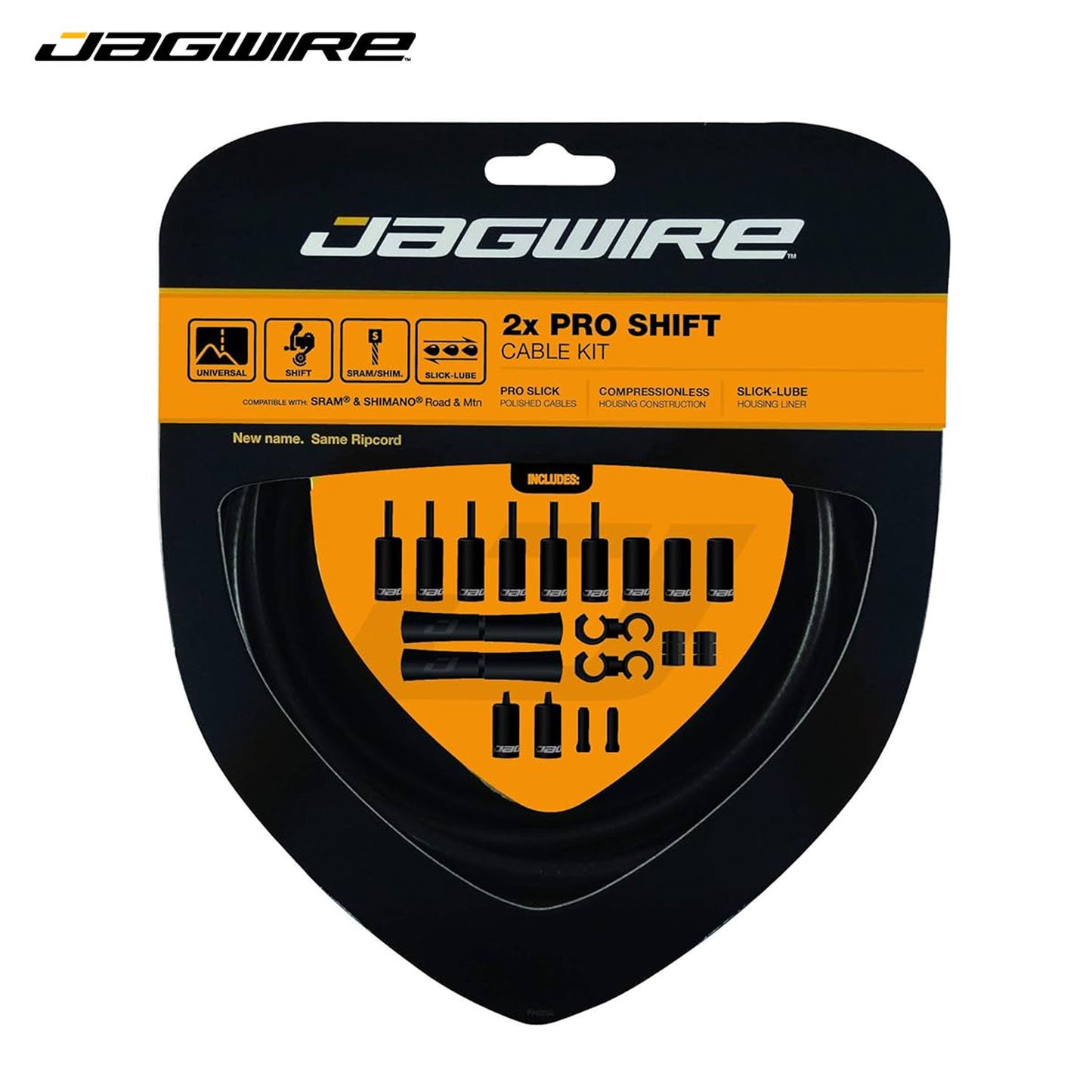 Jagwire 2x PRO Shift Cable Kit Set for Road / MTB / SRAM / Shimano - Stealth Black (PCK509)