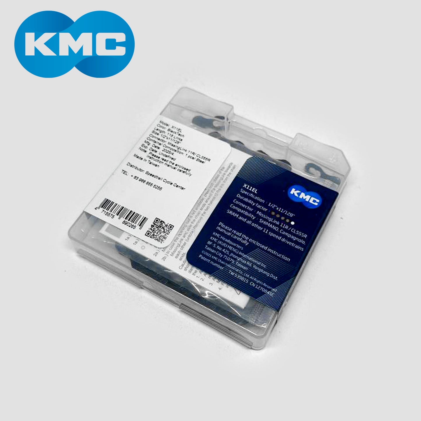 KMC X11EL Extra Light 11-Speed Bike Chain 118 Links - BlackTech
