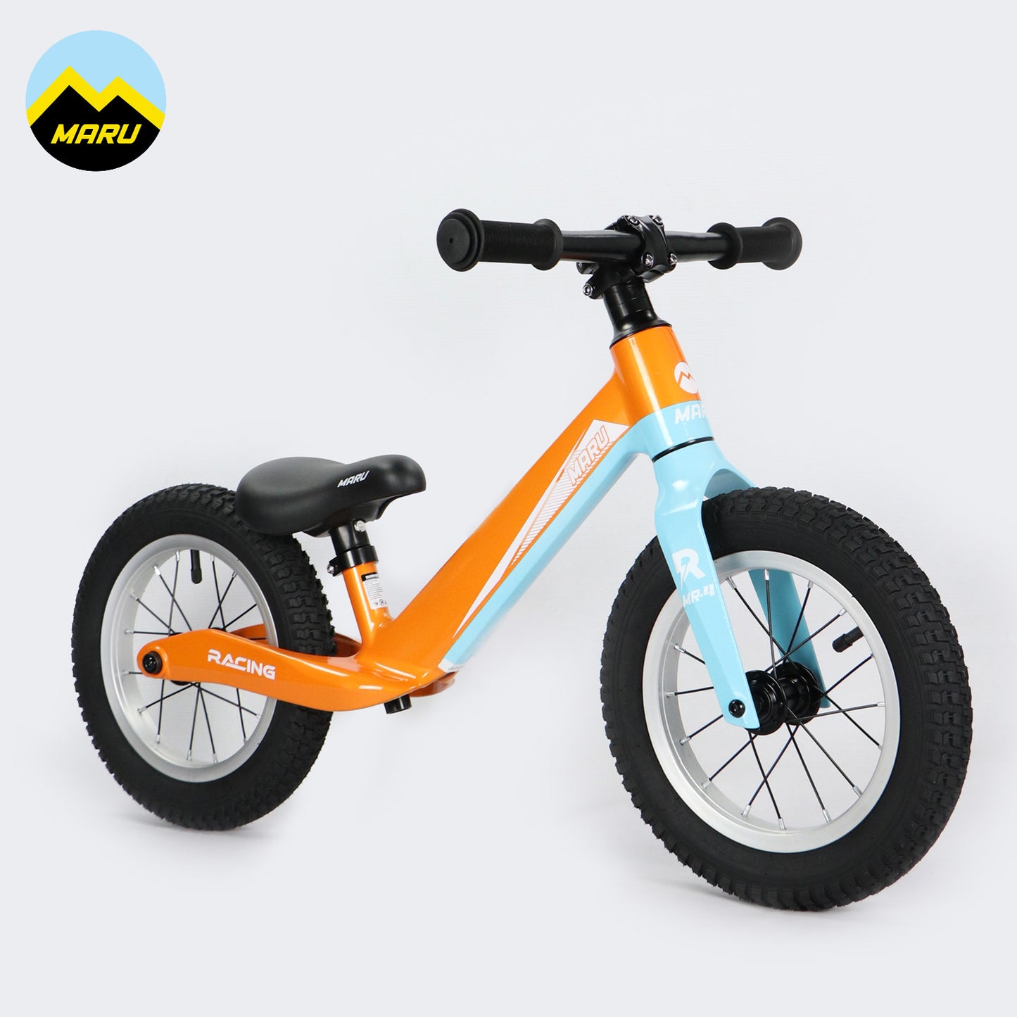 Maru MR-4 Push Bike, 12" Magnesium Alloy Frame w/ Free Stand - Orange/Blue
