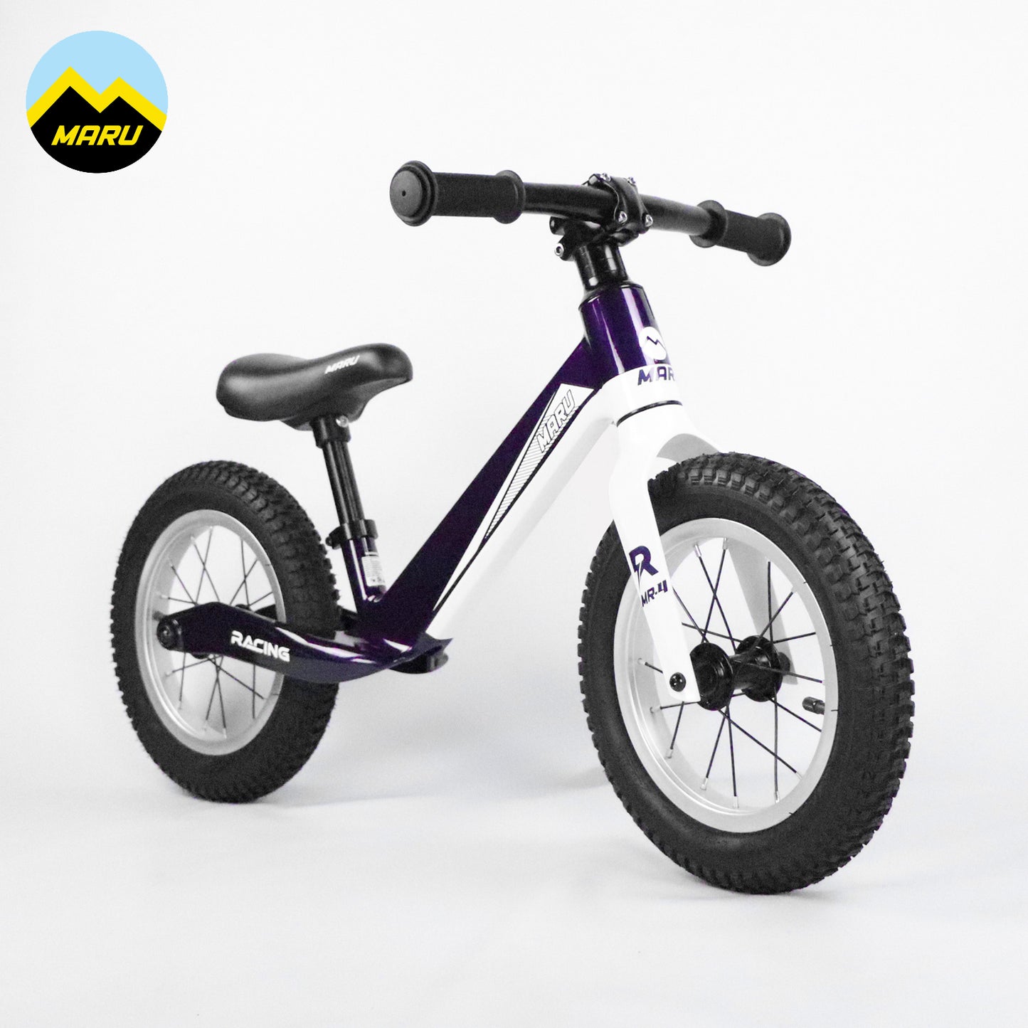 Maru MR-4 Push Bike, 12" Magnesium Alloy Frame w/ Free Stand - Violet/White