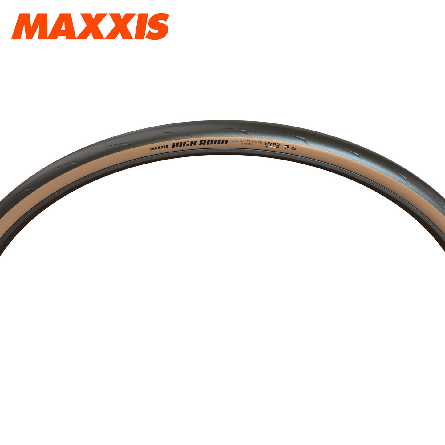 Maxxis High Road Tubeless Road Bike Tire 700c - Tan