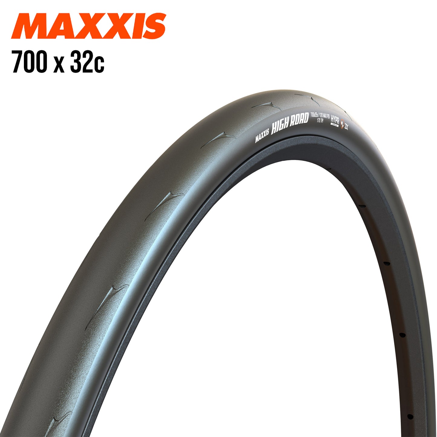Maxxis High Road Tubeless Road Bike Tire 700c - Black