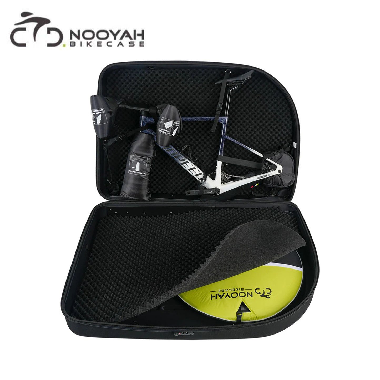 Nooyah BK004S EVA POD Bicycle Travel Hard Case w/ Wheels - Black