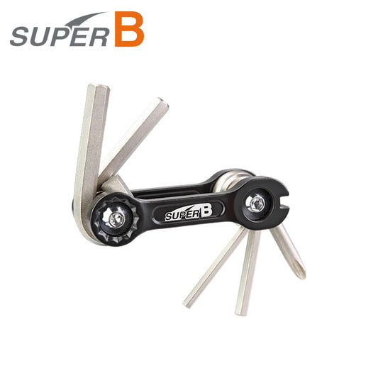 Super B TB-9860 Pocket Multi Tool 6 in 1 (3, 4, 5, 6mm Hex Key Wrench) - Black