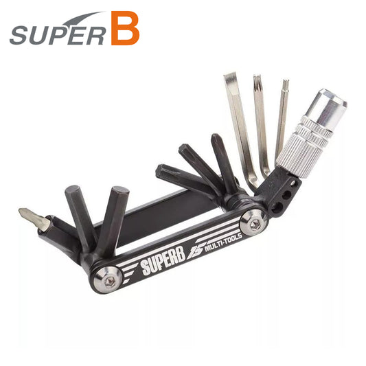 Super B 9940 Pocket Multi Tool 15 in 1 (2, 2.5, 3, 4, 5, 6, 7, 8mm Hex Key Wrench) - Black