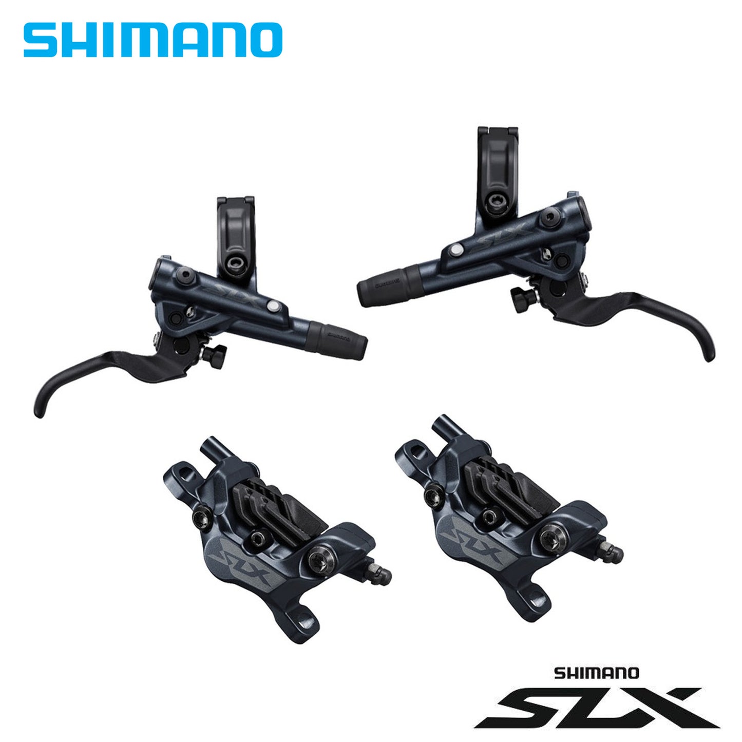 Shimano SLX BL-M7100 / BR-M7120 4-Piston Hydraulic Brake Set (Front and Rear with Hose)