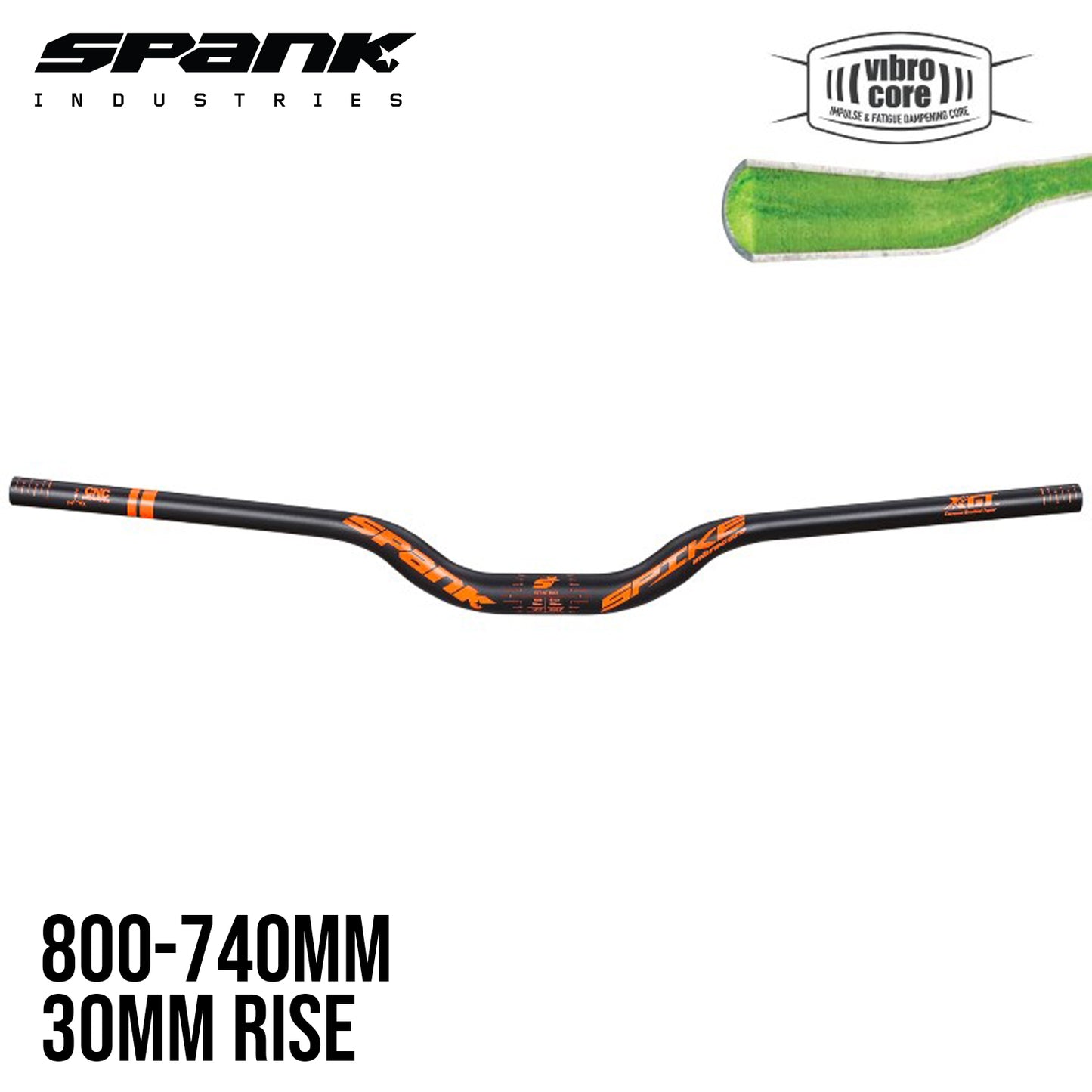 Spank Spike 800 VIBROCORE Bar - Black/Orange