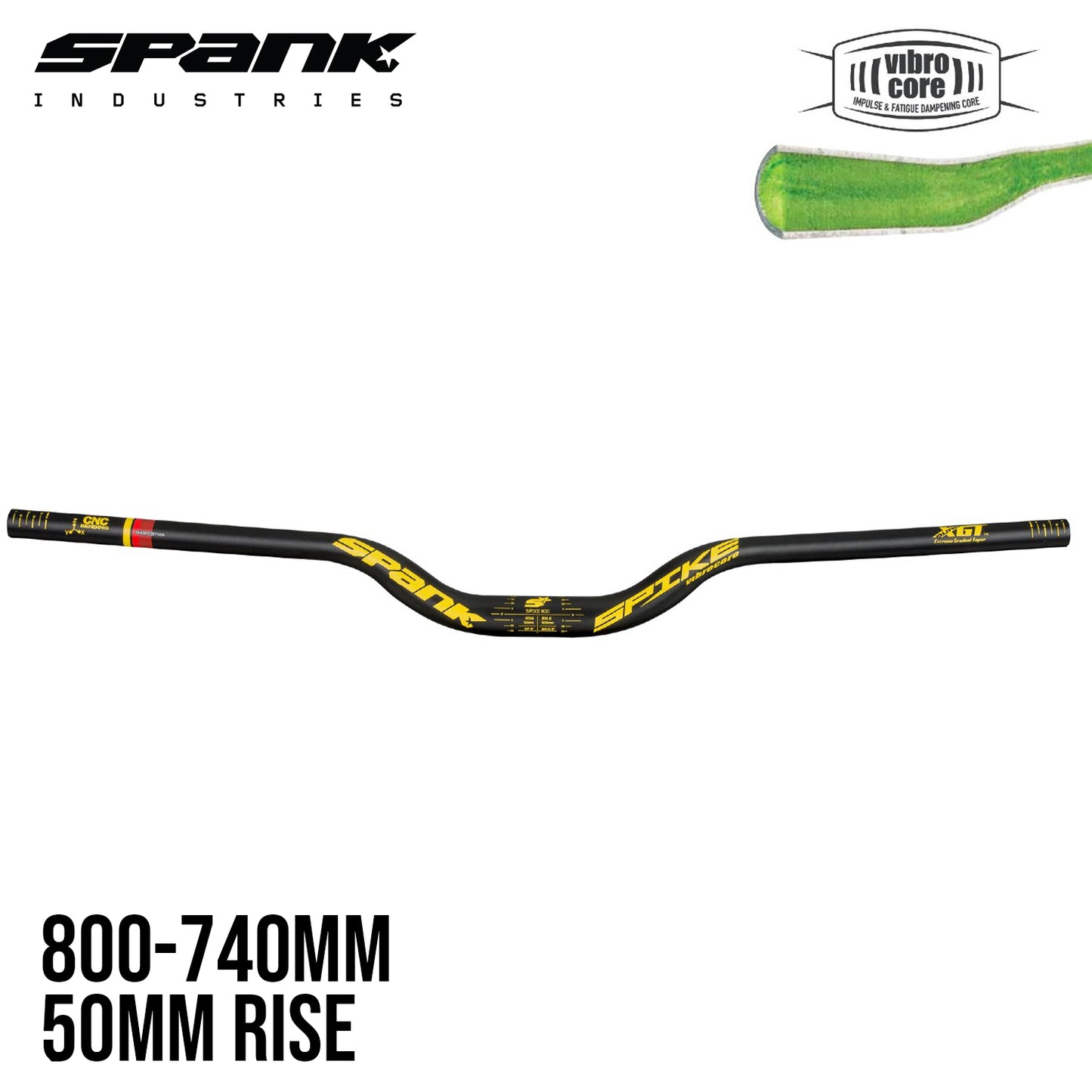 Spank Spike 800 VIBROCORE Bar - Black/Yellow