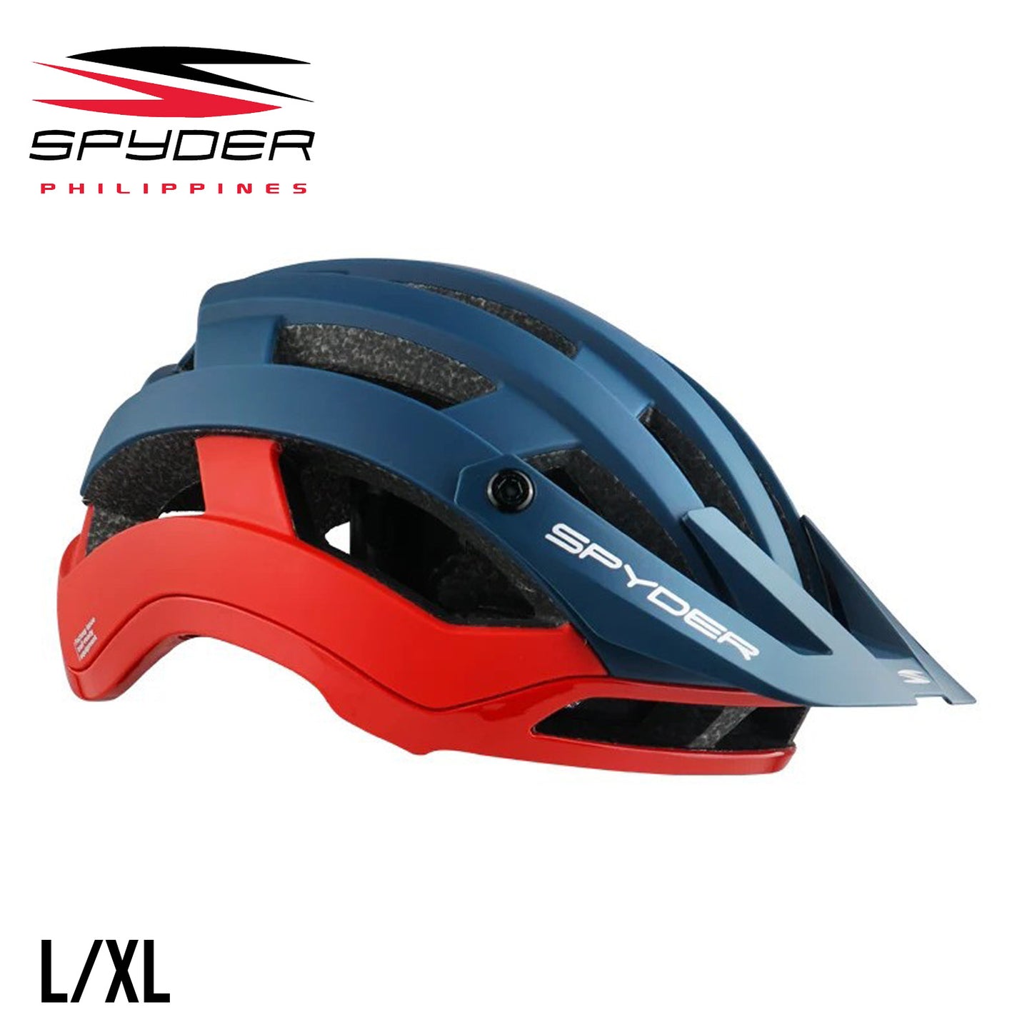 Spyder BERM MTB Fidlock Bike Helmet - Matt Cyan Blue / Red