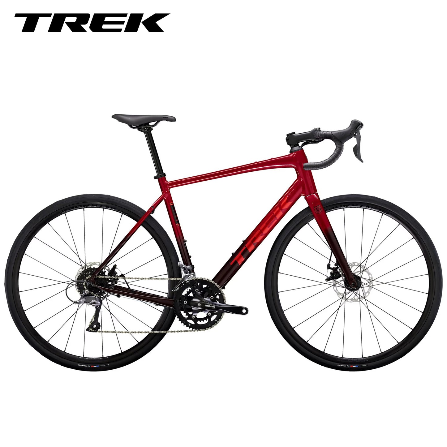 TREK Domane AL 2 Gen 4 Performance Road Bike - Crimson to Dark Carmine Fade