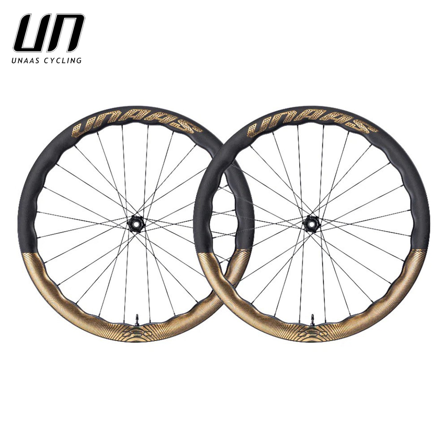 UNAAS HARD2 D50 Disc Brake Wheelset - UD Glossy Gold