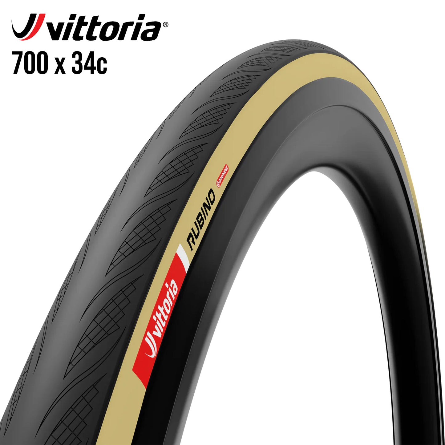 Vittoria Rubino TLR Tubeless-Ready Road Bike Tire Graphene - Tan