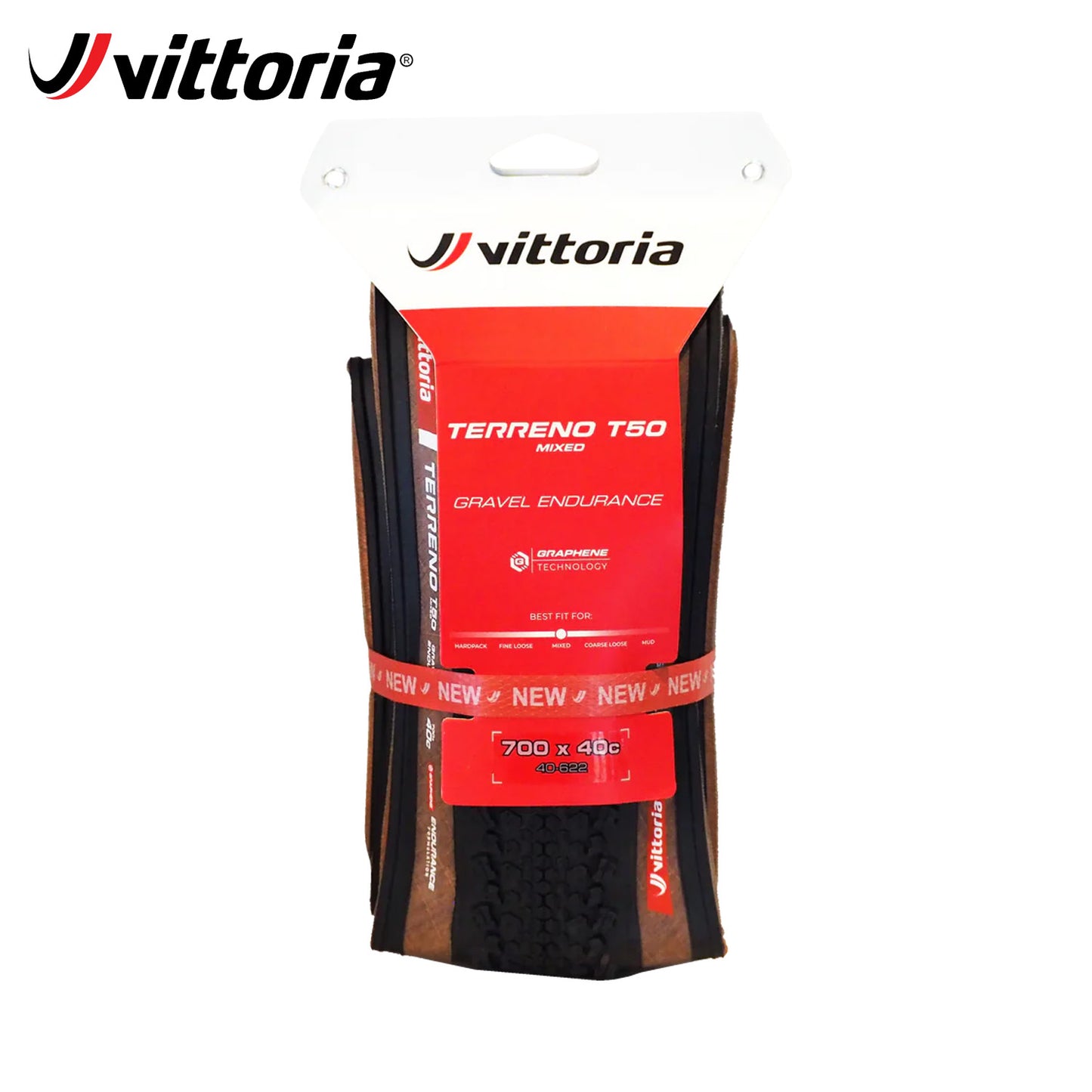 Vittoria Terreno T50 Mixed Gravel Endurance Tubeless-Ready Tire 700c - Tan Wall