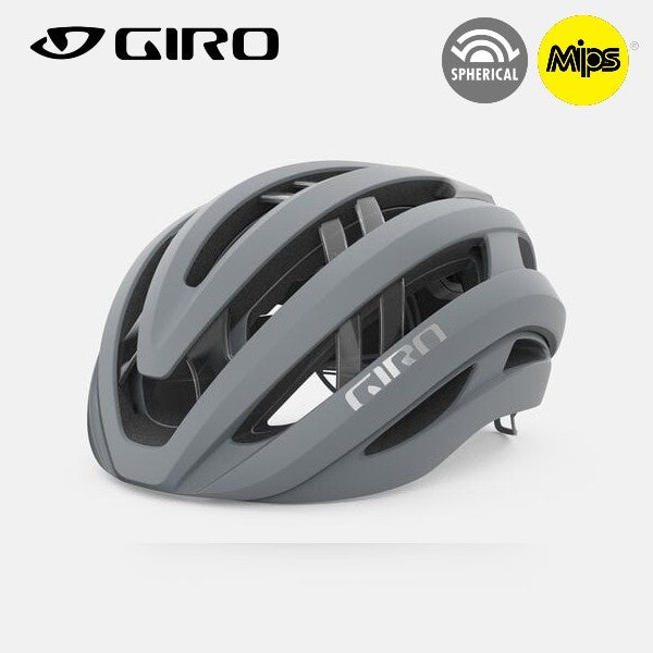Giro Aries Spherical MIPS Road Bike Helmet - Matte Sharkskin (Gray)