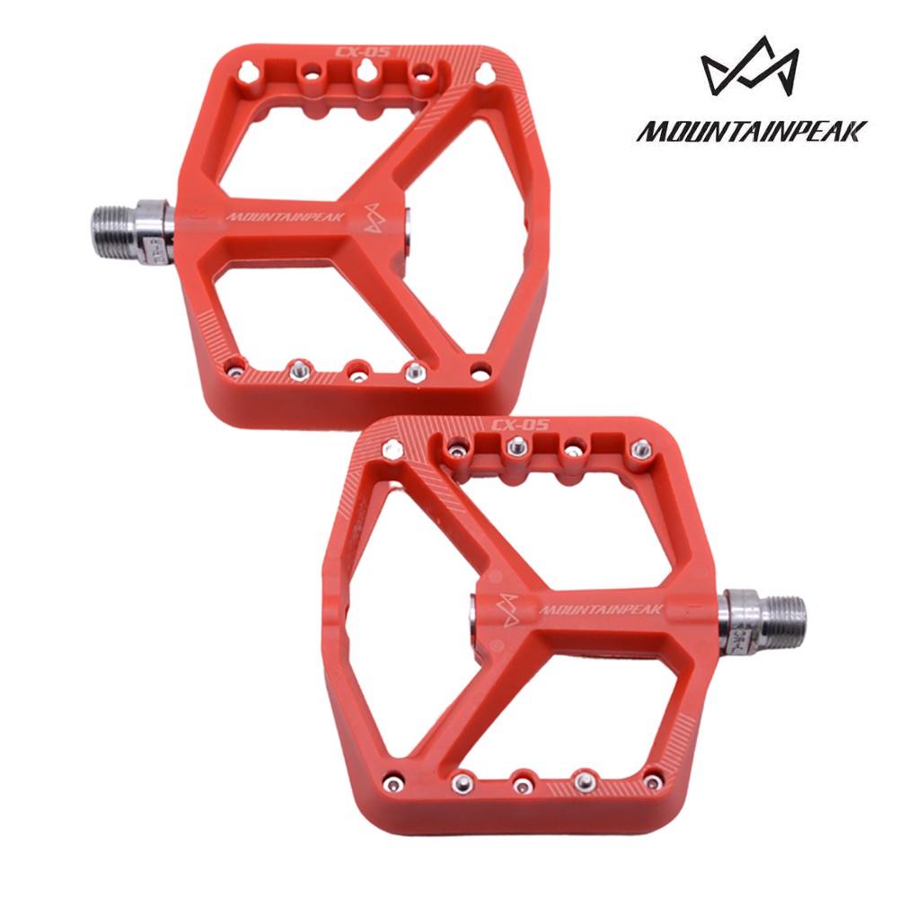 Mountain Peak CX5 Sealed Bearing Nylon Flat Pedal - Red