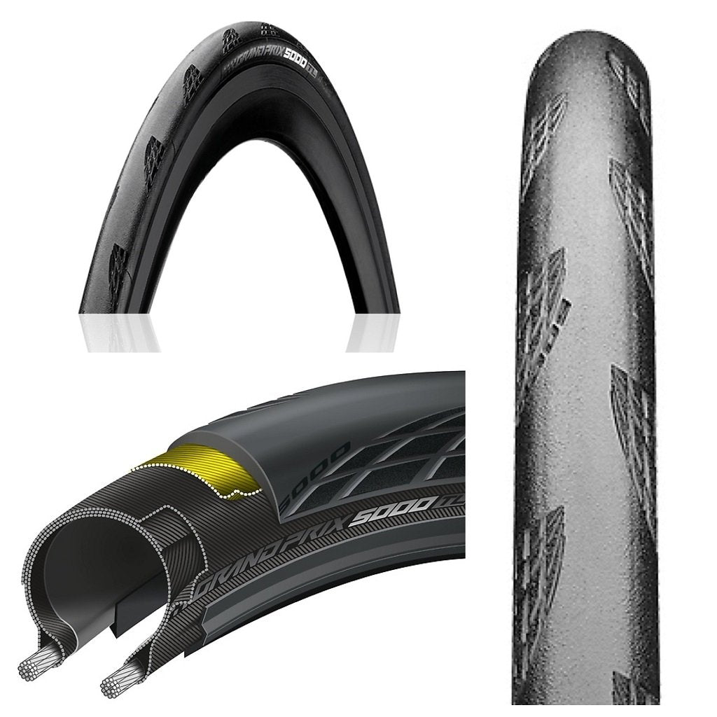 Continental Grand Prix 5000 Tubeless (GP5000 TL) Road Bike Tire 700 - Black