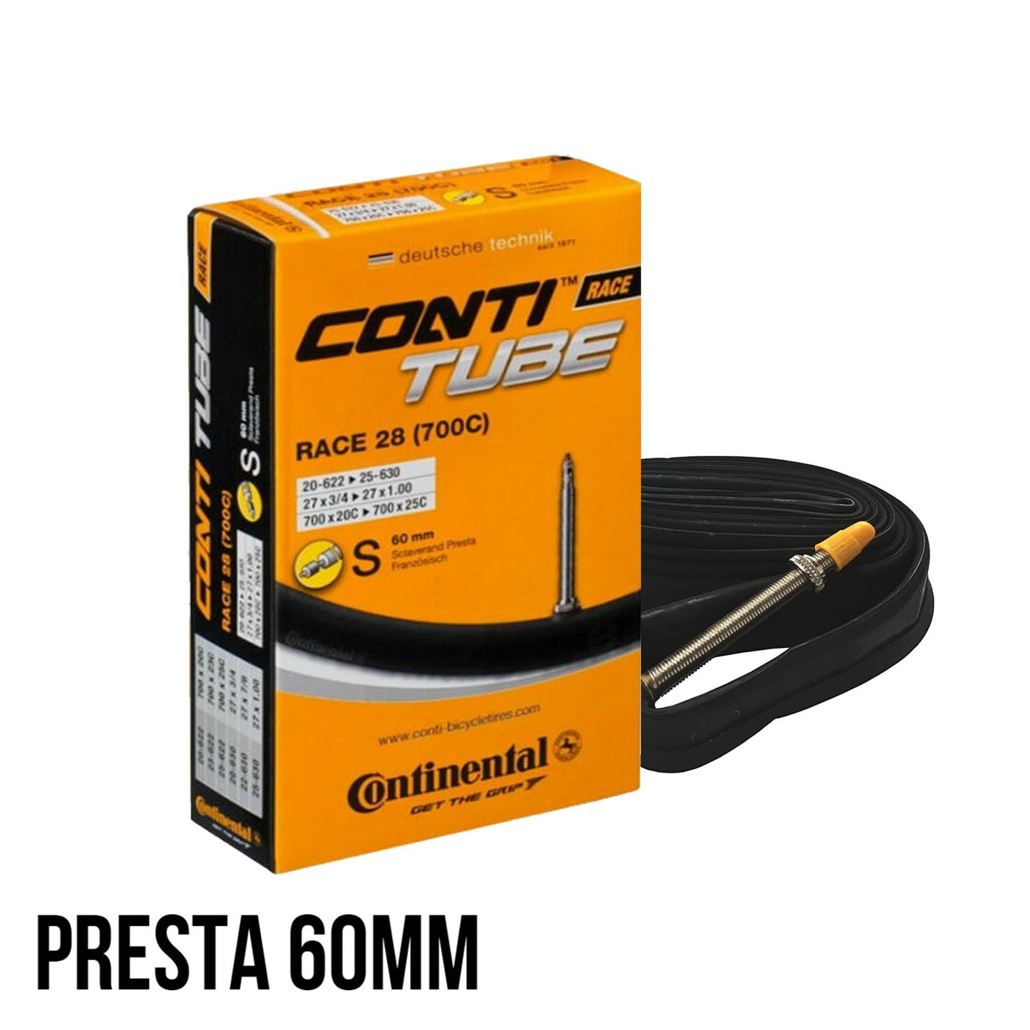 Continental Conti-Tube Race 28 Wide Inner Tube for Road Bike 700c (25-32)