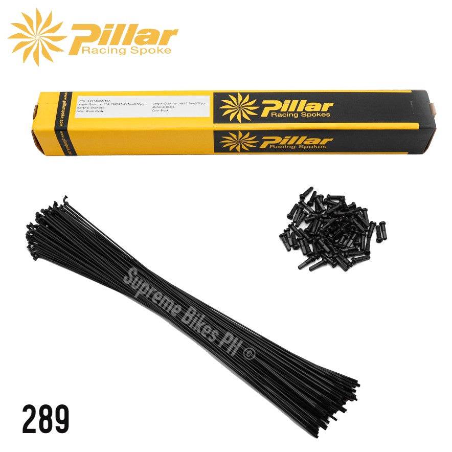 Pillar Racing Spokes Stainless / Brass Nipples - Set of 72pcs - for 29 J-Bend