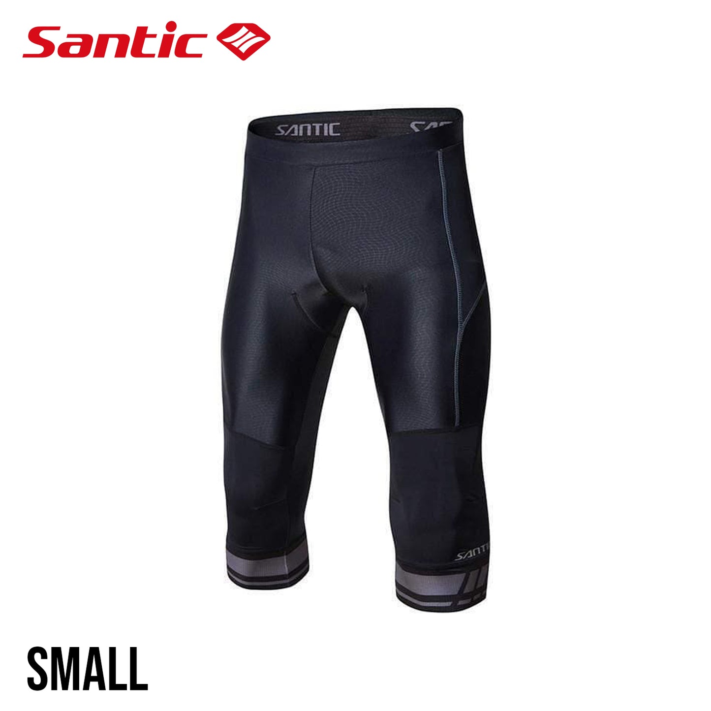 Santic Grayscale Men's Spring Summer 3/4 Cycling Tights - Black