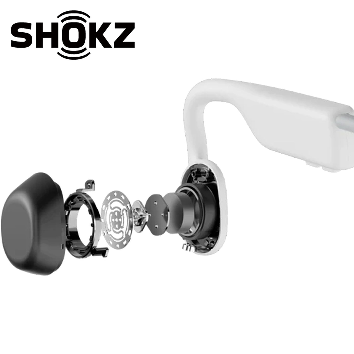 SHOKZ OpenMove Bone Conduction Open-Ear Lifestyle/Sport Headphones - White