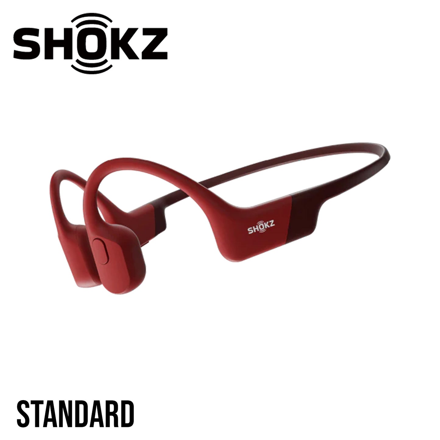SHOKZ OpenRun Bone Conduction Open-Ear Endurance Headphones - Red