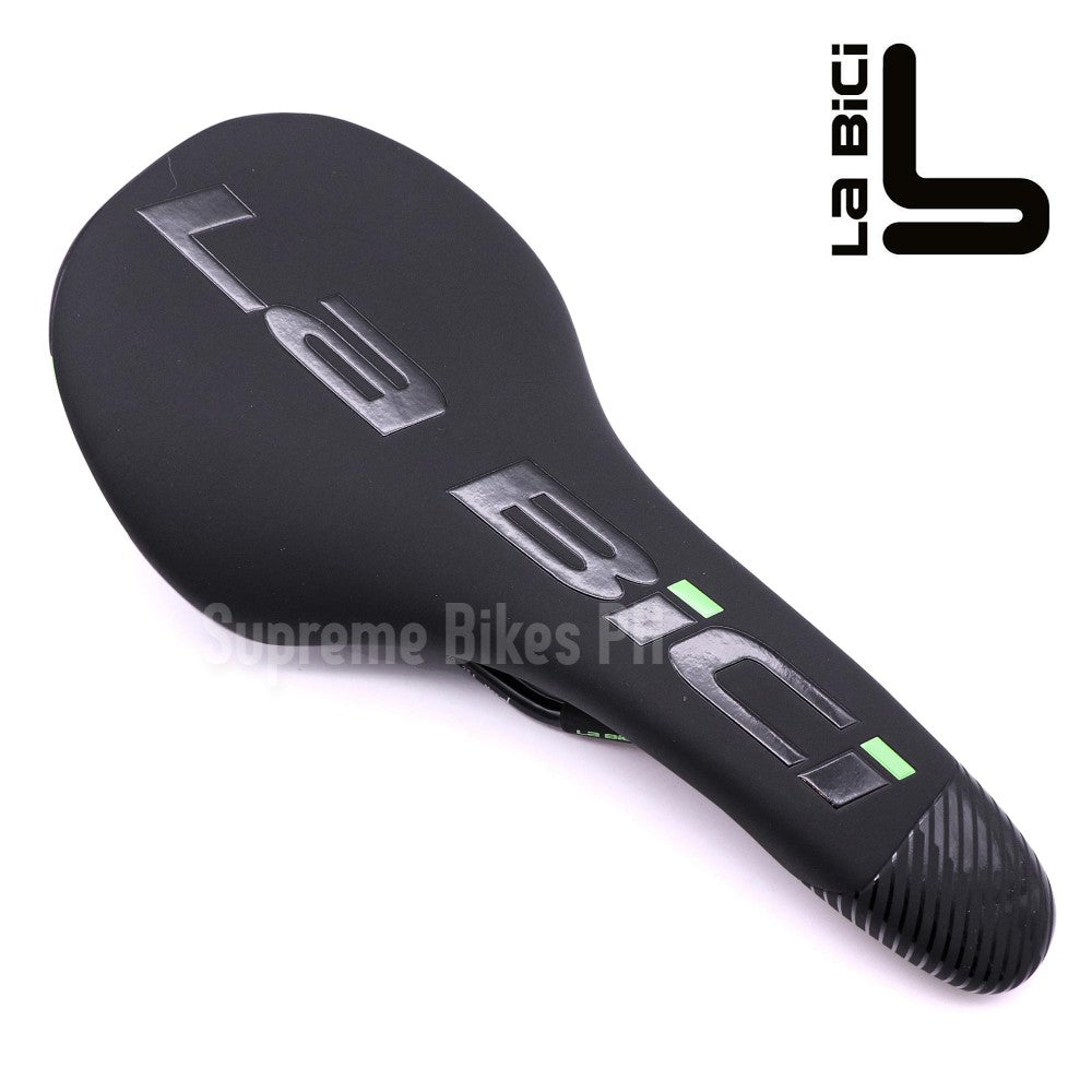 La Bici U4 Narrow Race Saddle 130mm 285g - Black / Green