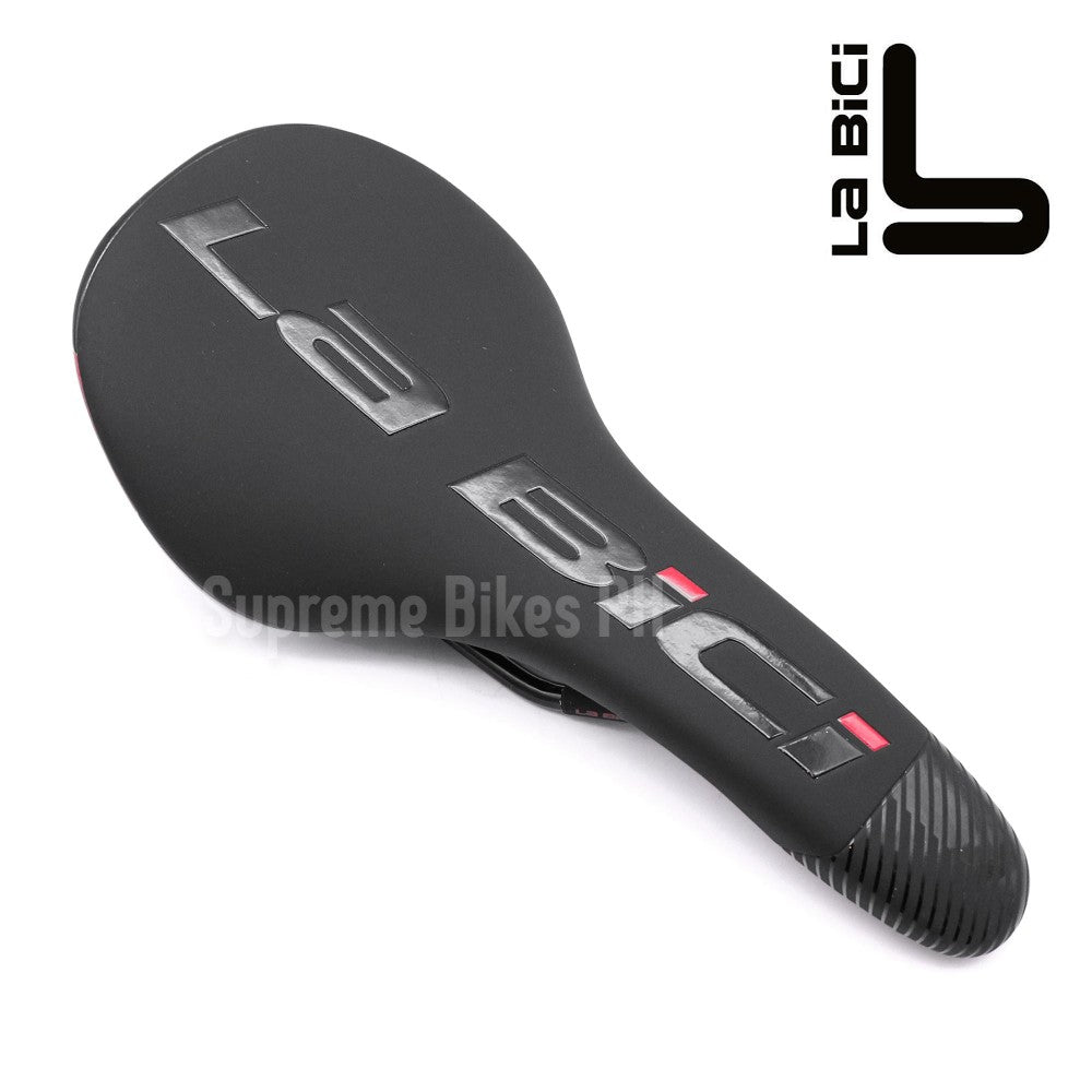 La Bici U4 Narrow Race Saddle 130mm 285g - Black / Red