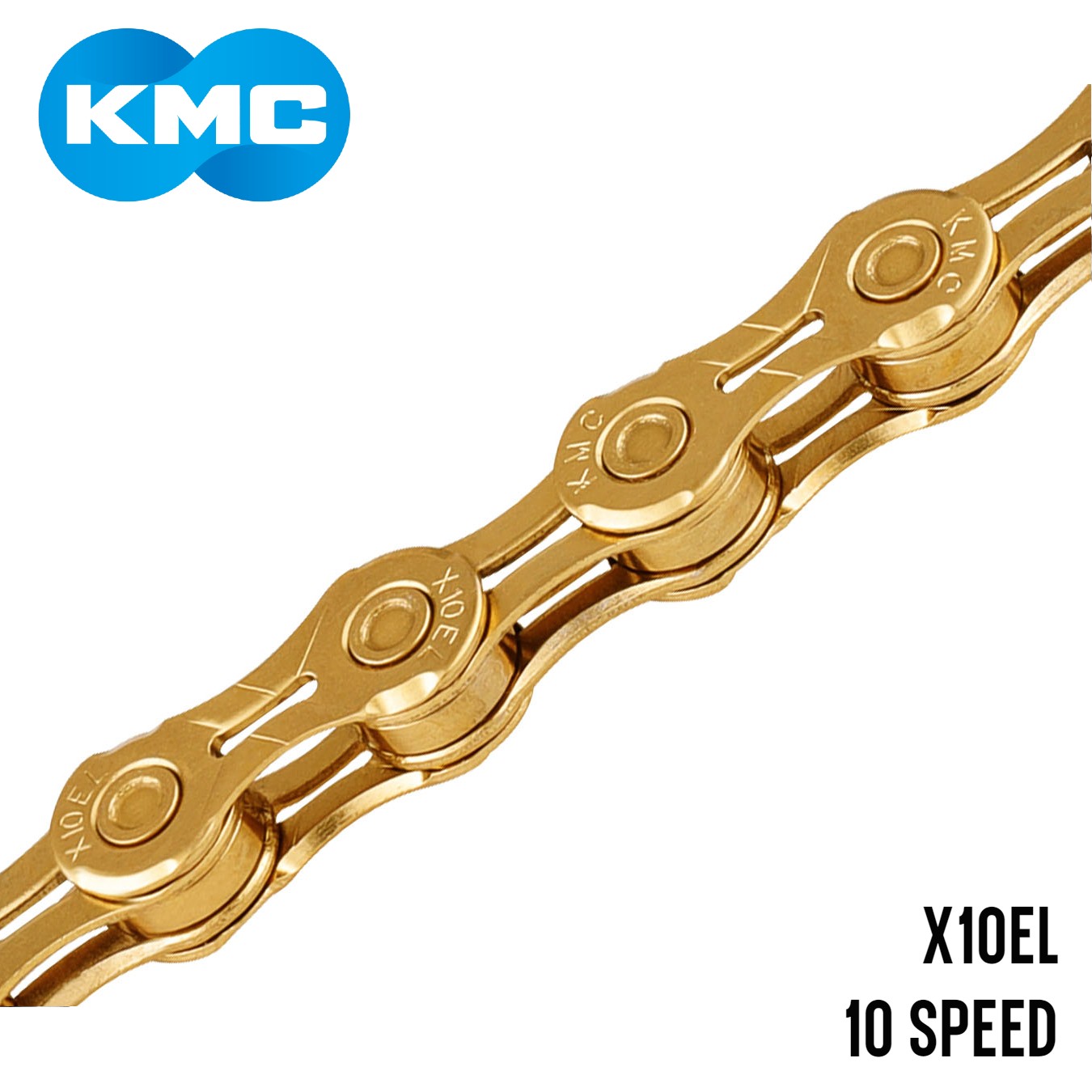 KMC X10EL Extra Light 10-Speed Bike Chain 116 Links - Gold