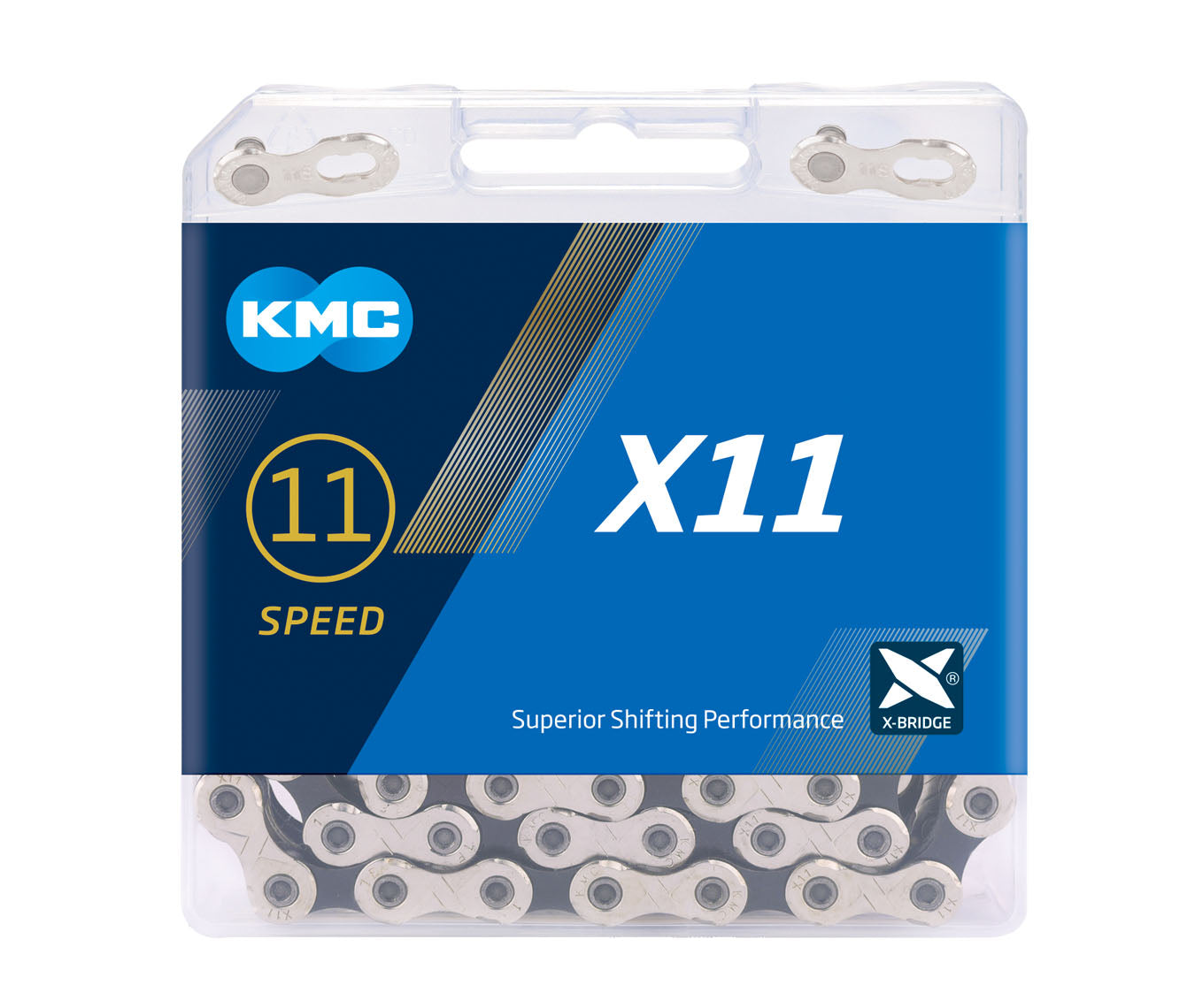 KMC X11 11-Speed Bike Chain 118 Links - Silver / Black