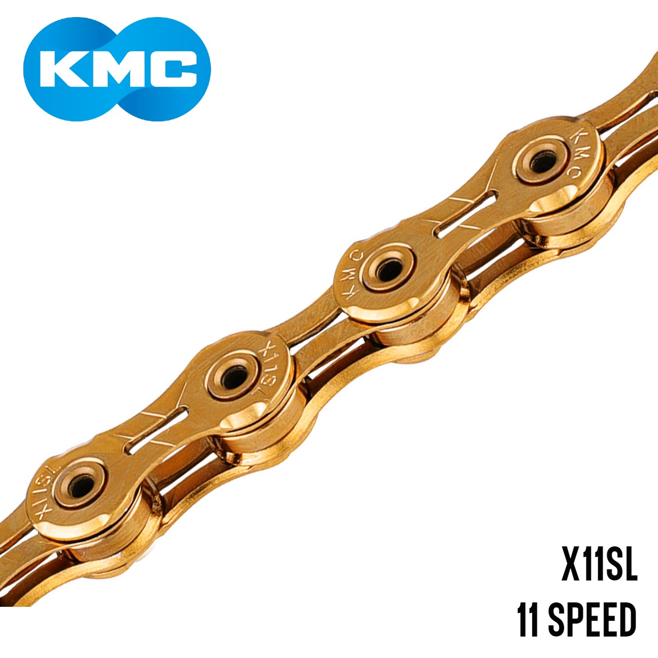 KMC X11SL Super Light 11-Speed Bike Chain 118 Links - Gold