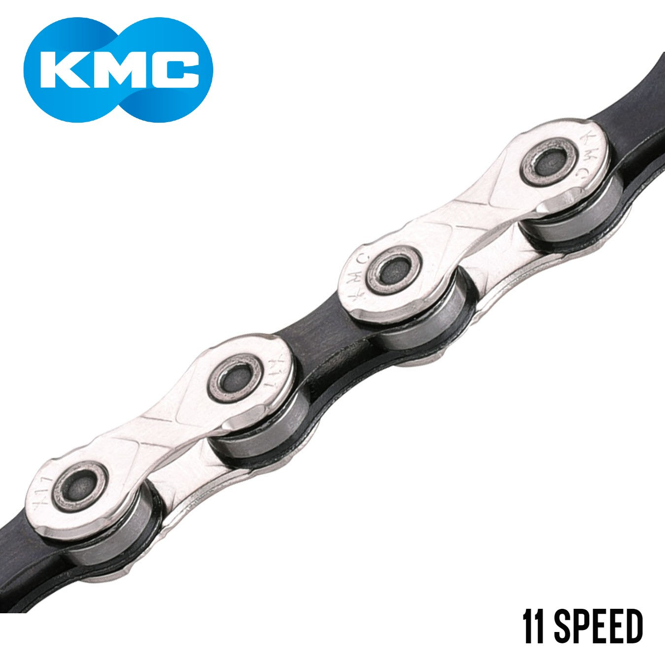 KMC X11 11-Speed Bike Chain 118 Links - Silver / Black