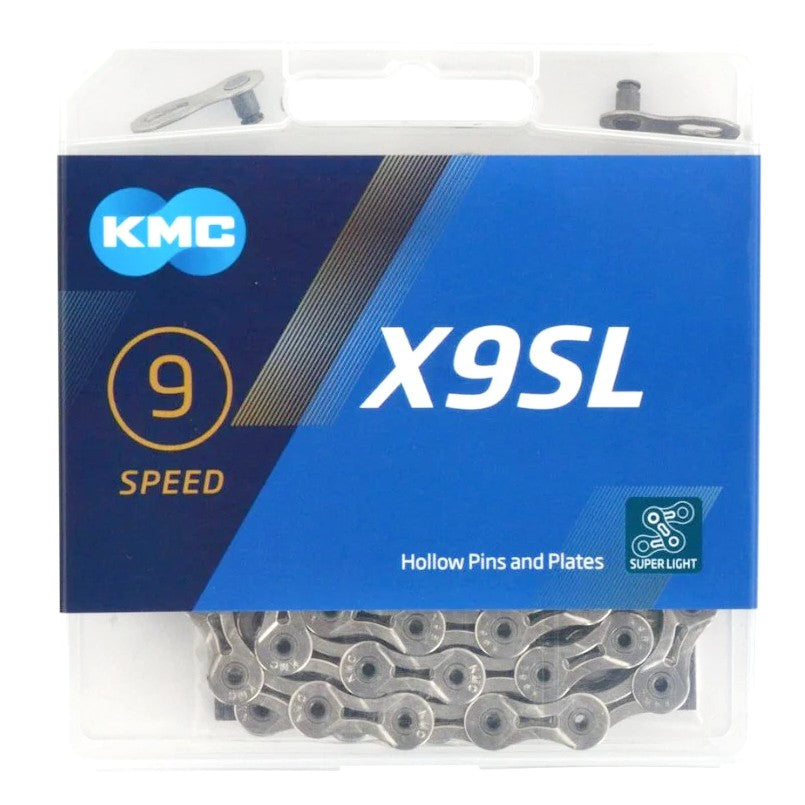KMC X9SL Super Light 9-Speed Bike Chain 116 Links - Silver