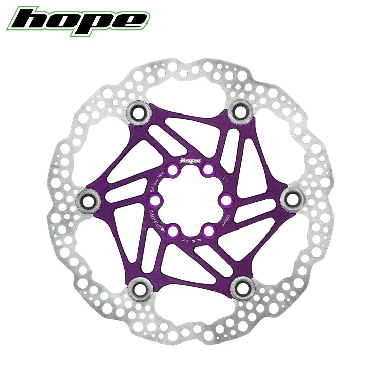 Hope Floating Disc Brake Rotor 6-Bolts - Purple 180mm