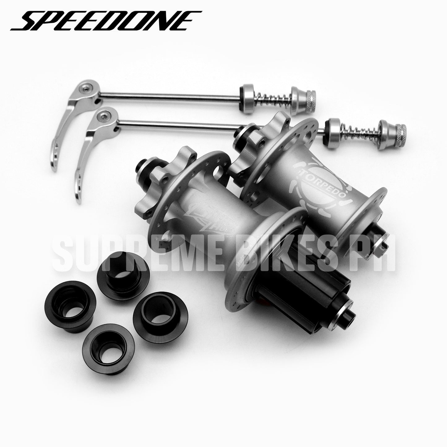 Speedone Torpedo 8 Pawls Hub Set QR / Thru Axle Non-Boost 32H 6-Bolt - Titanium