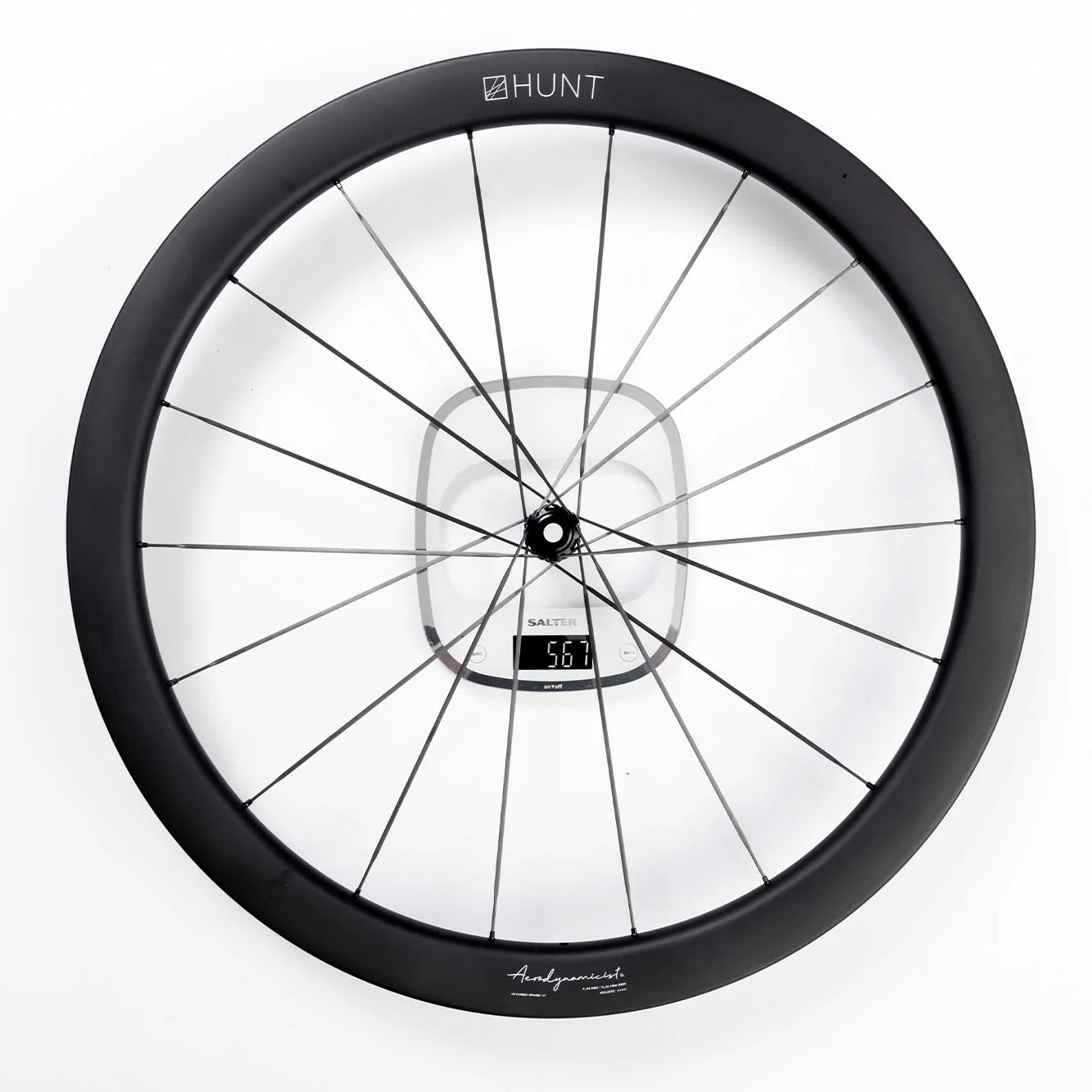 HUNT 44_46 Aerodynamicist UD Carbon Spoke Disc Wheelset TA 1274 grams Ratchet 40T