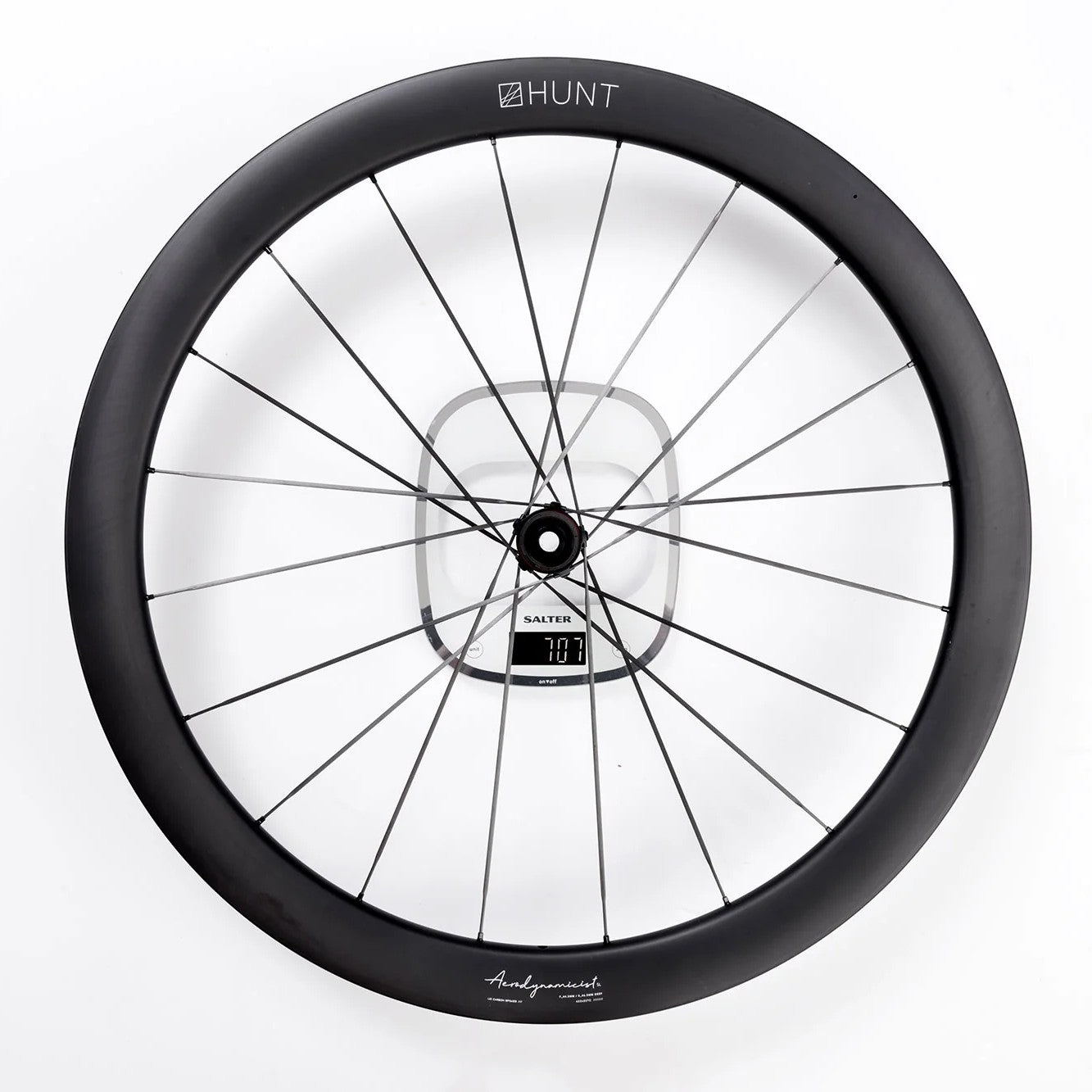 HUNT 44_46 Aerodynamicist UD Carbon Spoke Disc Wheelset TA 1274 grams Ratchet 40T