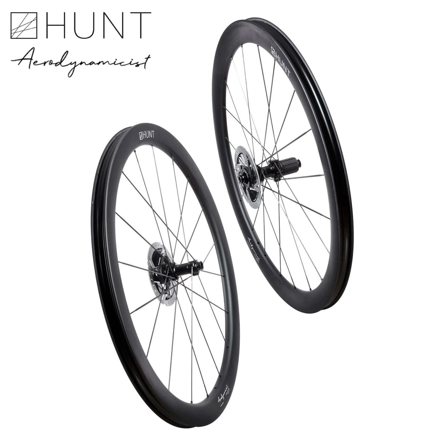HUNT 44_46 Aerodynamicist UD Carbon Spoke Disc Wheelset TA 1274 grams Ratchet 40T