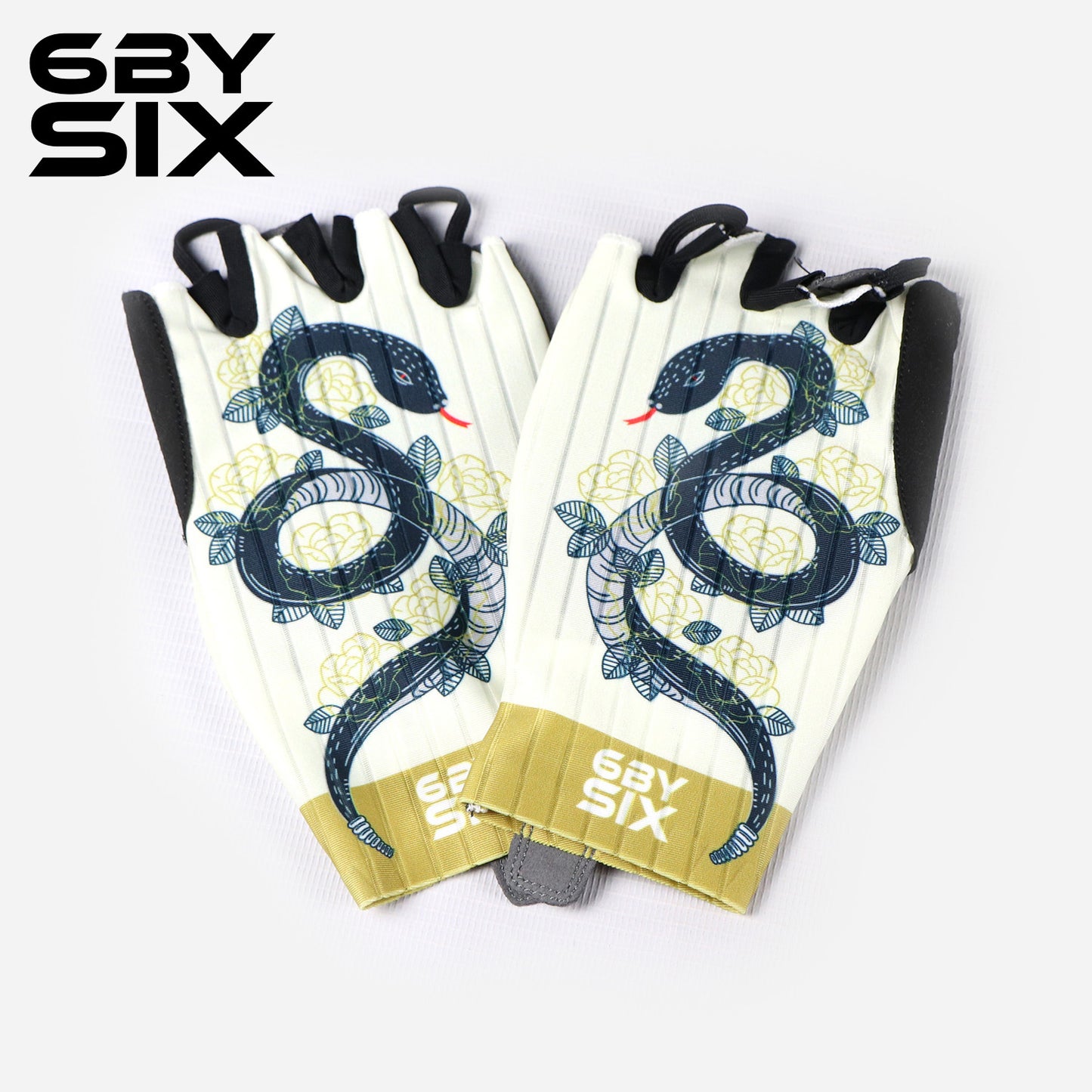 6bySix Serpent White Bicycle Gloves - G097