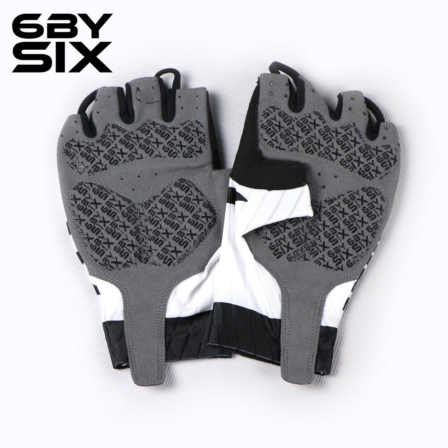 6bySix White Bicycle Gloves - G077