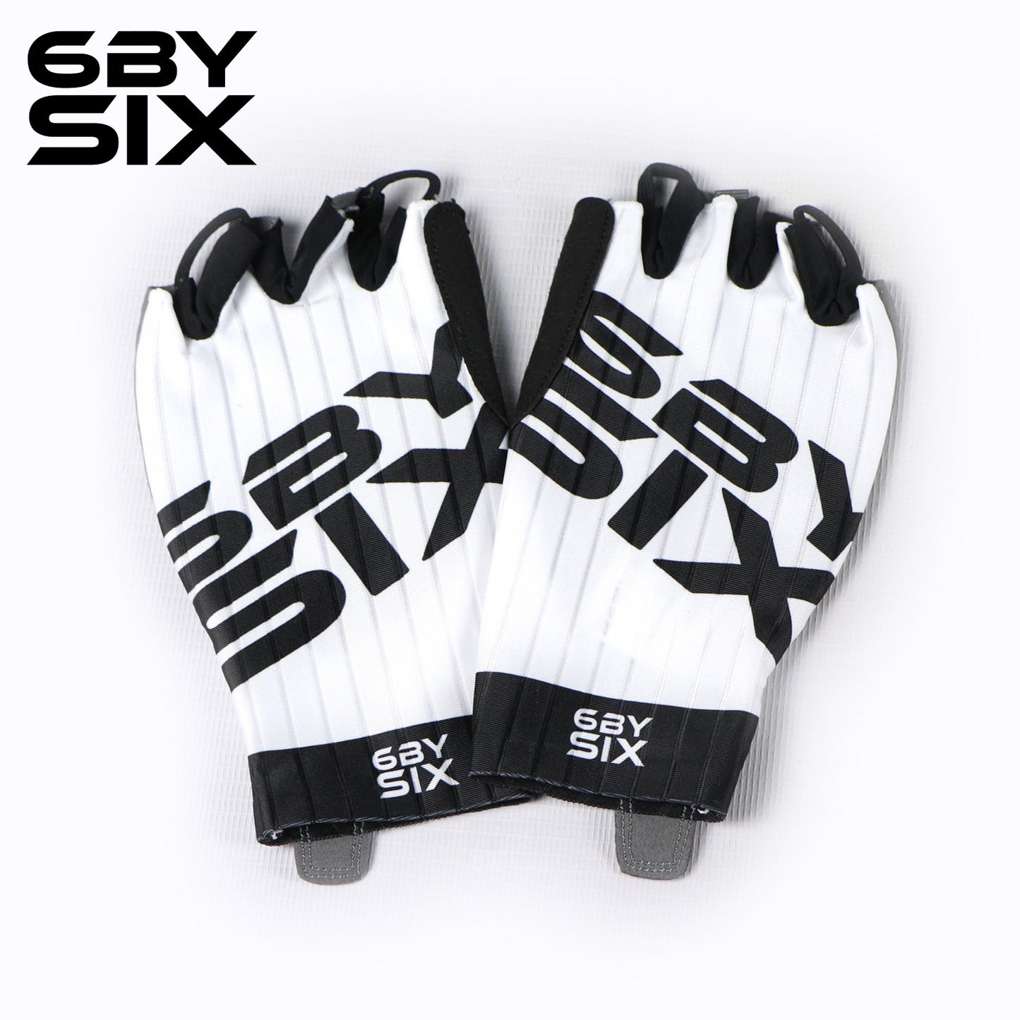 6bySix White Bicycle Gloves - G077