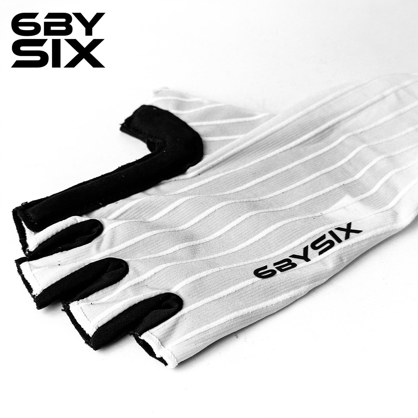 6bySix White Bicycle Gloves - M97