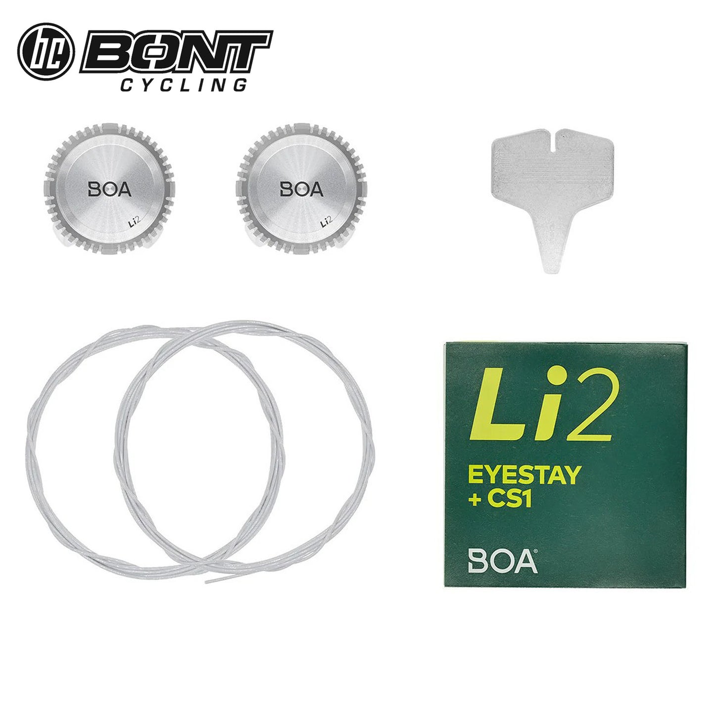 Bont BOA Li2 Dial Complete Kit, Vaypor (2pcs.) - Silver