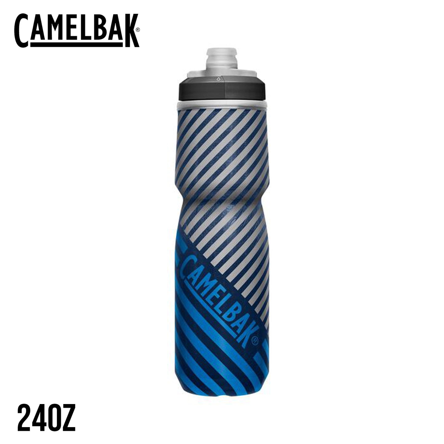 CamelBak Podium Chill Outdoor Bike Bottle - Navy/Blue Stripe