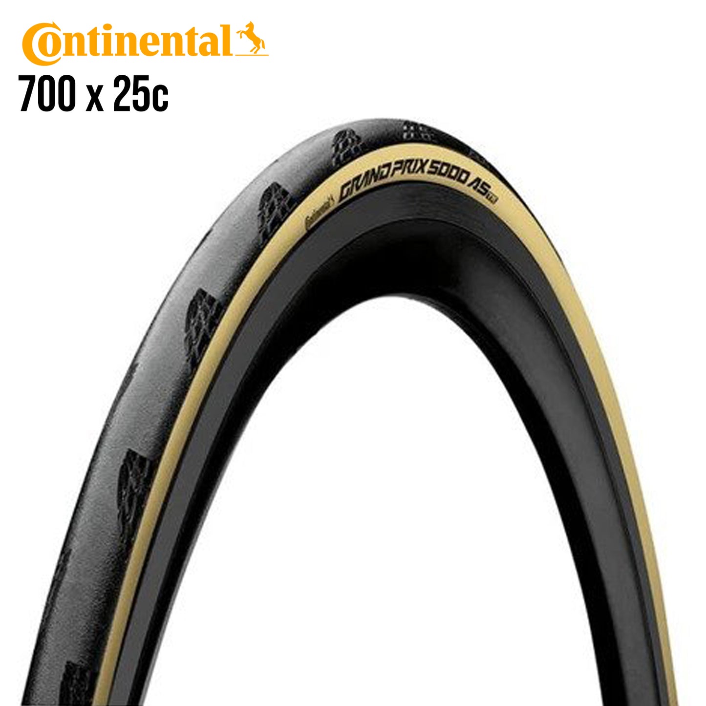 Continental Grand Prix 5000 (GP5000) AS TR All-Season Road Bike Tire Tubeless Ready - Cream Wall
