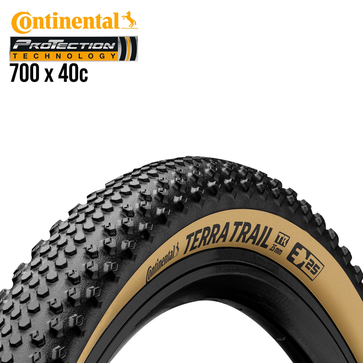 Continental Terra Trail Gravel Tire Tubeless Ready ProTection 700c - Cream Wall