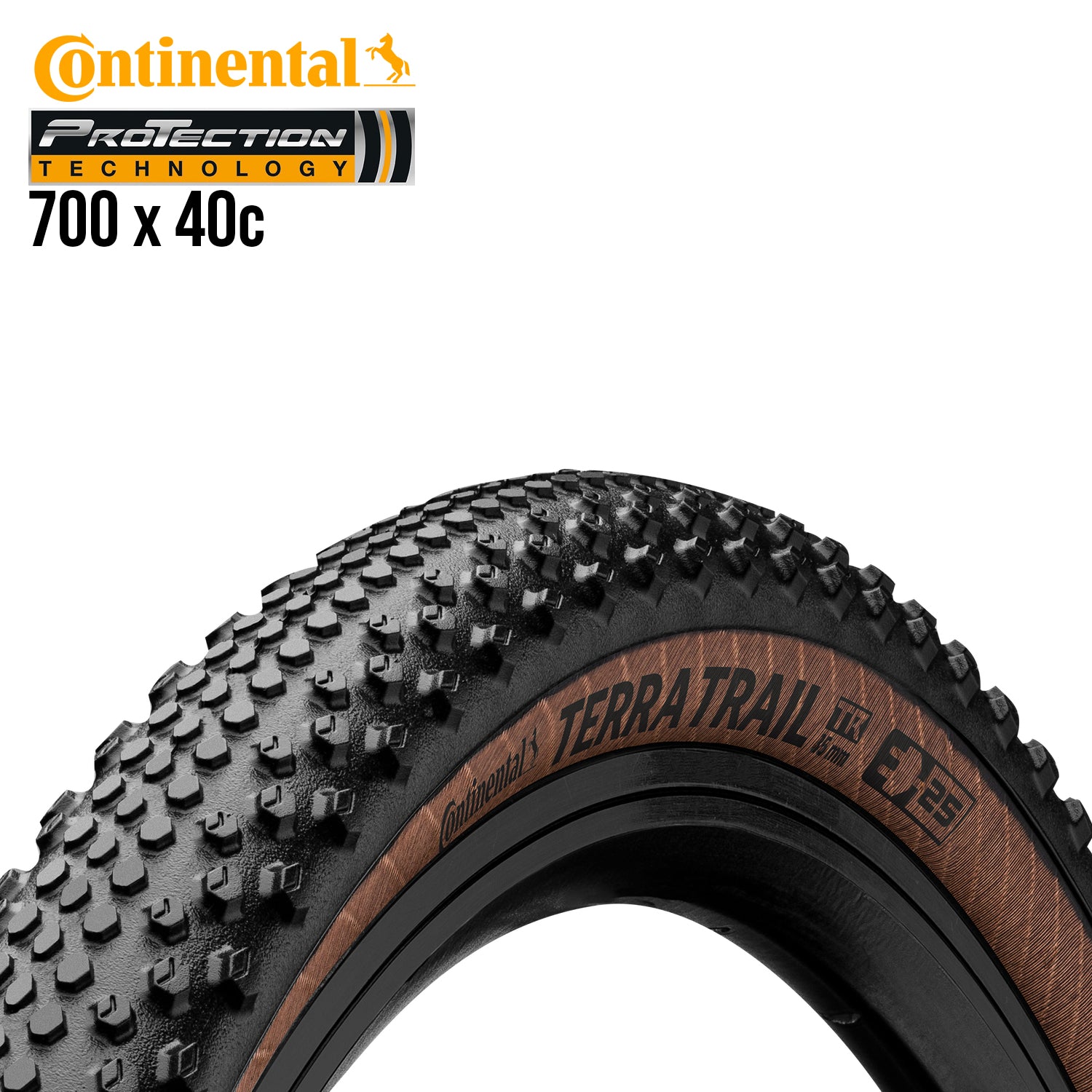 Continental Terra Trail Gravel Tire Tubeless Ready ProTection 700c Tan Wall